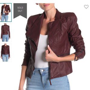 BLANKNYC faux leather jacket NWOT - Oxblood